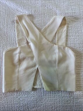 FARM Rio Cream Cross-Back Crop Top XS/PP
